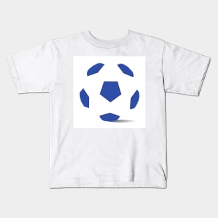 Football image in dazzling blue and white space Kids T-Shirt